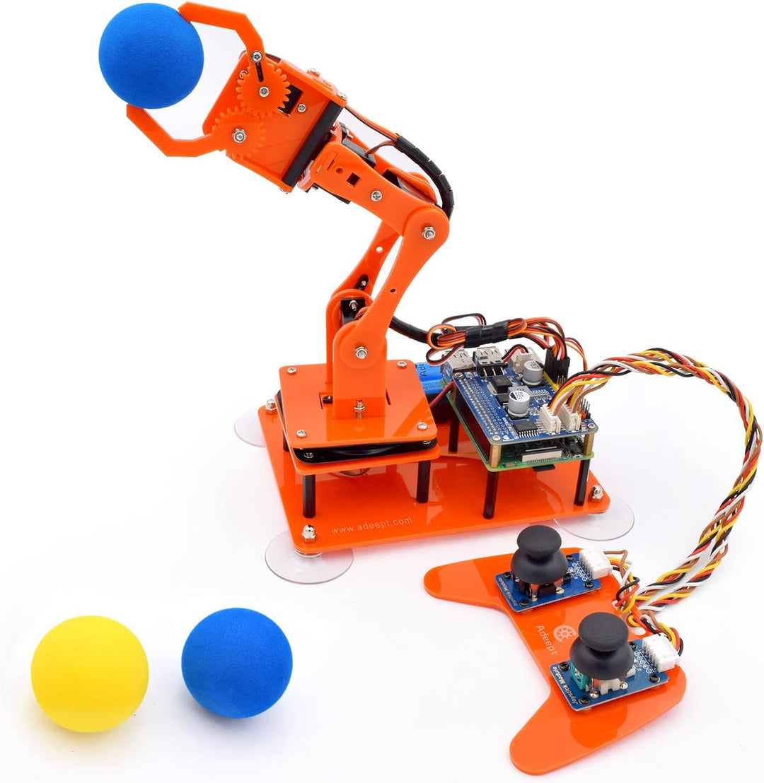 Adeept 5-DOF Roboterarm-Set für Raspberry Pi 4 B 3 B+ B A+, programmierbare DIY-Codierung STEM Educa