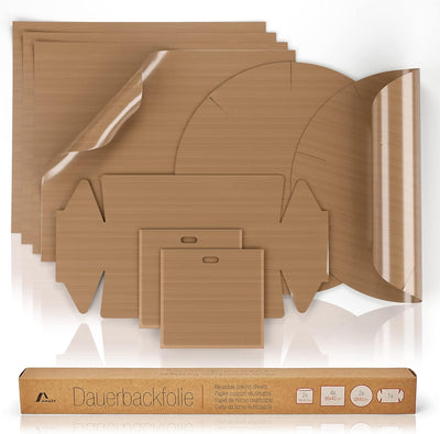 Amazy Dauerbackfolie für Backöfen (9er-Set) Premium wiederverwendbare Backpapier hitzebeständig, und