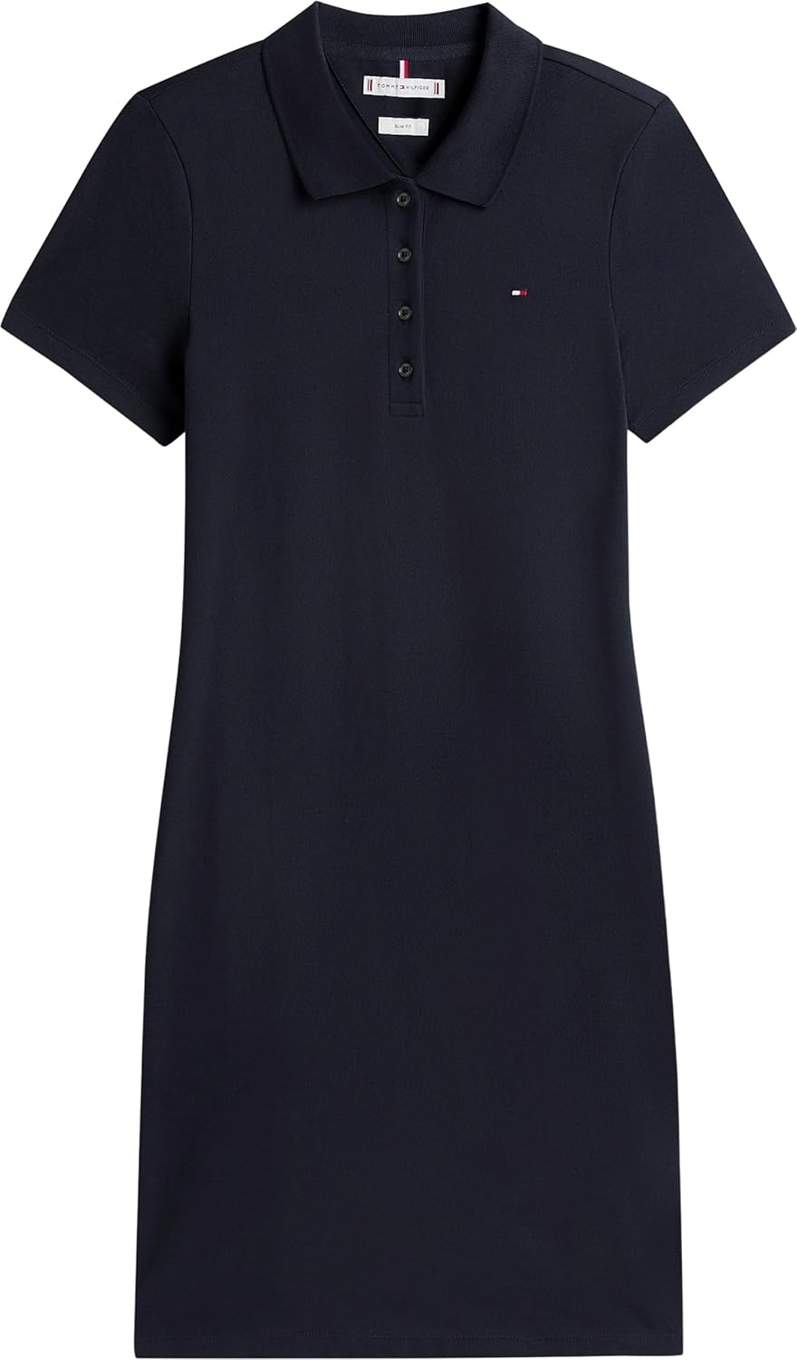 Tommy Hilfiger Damen Polokleid 1985 Slim Pique Polo Dress Ss Slim Fit XXS Blau (Desert Sky), XXS Bla
