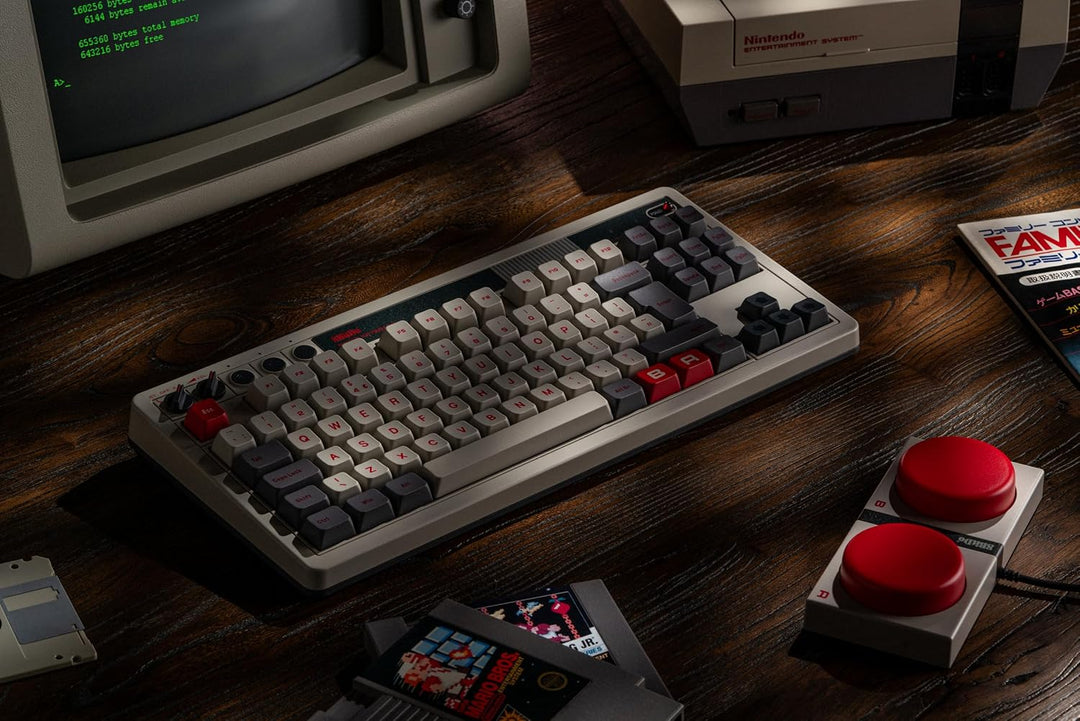 8Bitdo retro mechanische Tastatur, Bluetooth/2.4G/USB-C heiss austauschbare Gaming-Tastatur mit 87 T