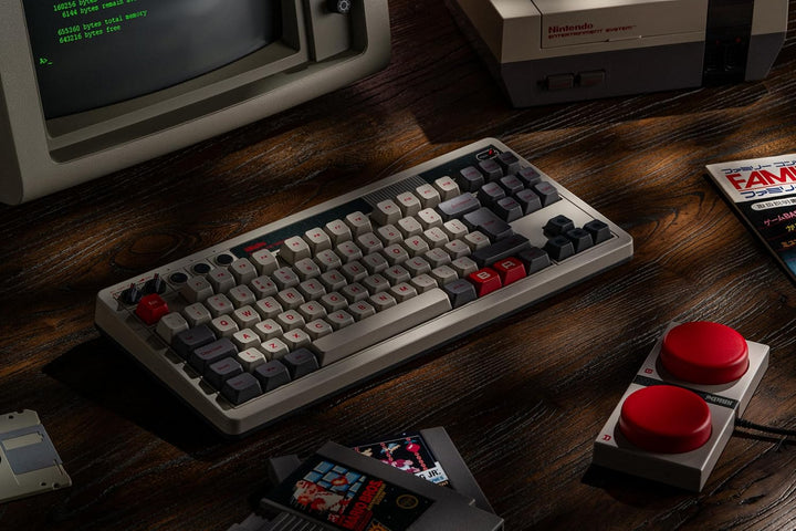 8Bitdo retro mechanische Tastatur, Bluetooth/2.4G/USB-C heiss austauschbare Gaming-Tastatur mit 87 T