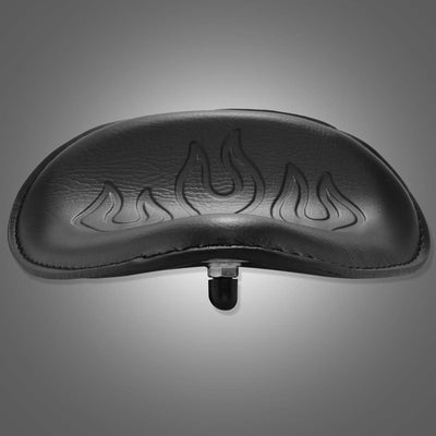 KATUR Rider Motorrad Solo Sitz Retro Flame Leder Schwarz Slim 3 "Federbock für Harley Honda Kawasaki