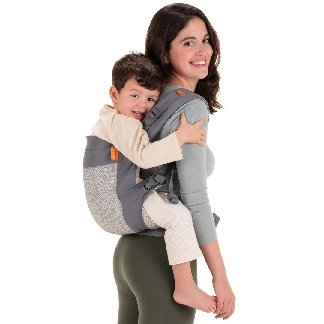 Beco Toddler Kindertrage mit extra breitem Sitz - Kindertragerucksack aus 100% Baumwolle, 2 Tragepos