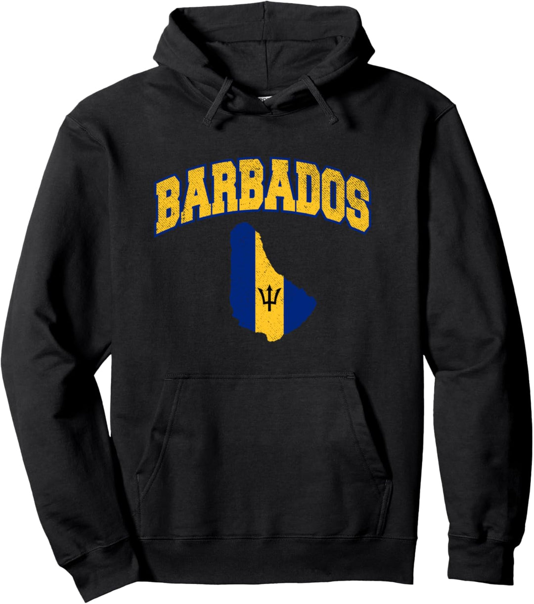 Barbados Flaggenkarte – Barbados Pullover Hoodie