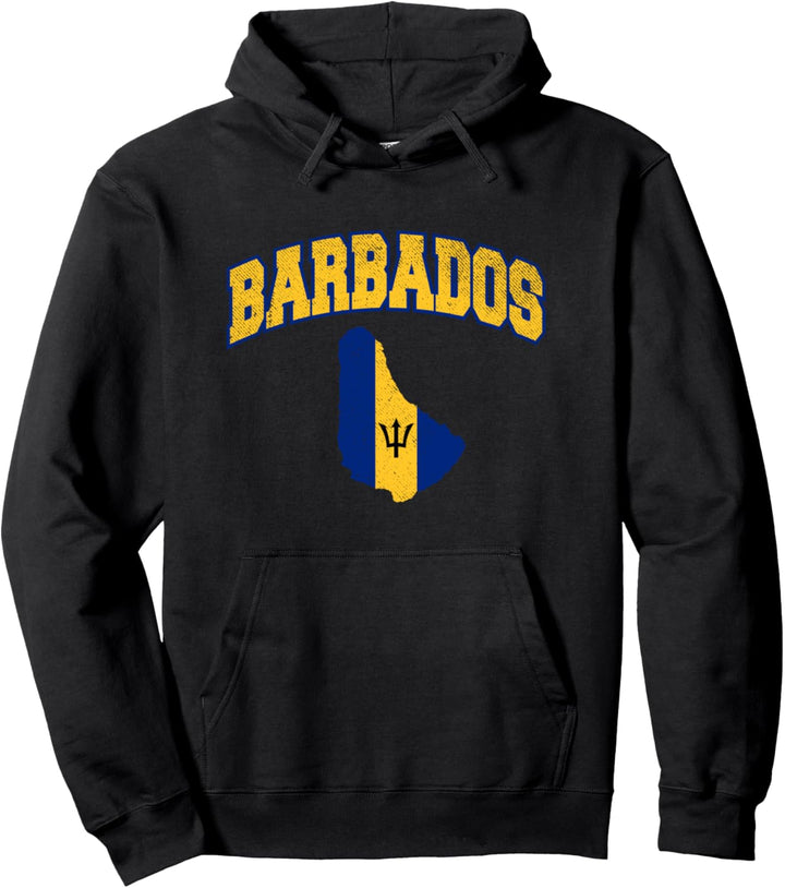 Barbados Flaggenkarte – Barbados Pullover Hoodie