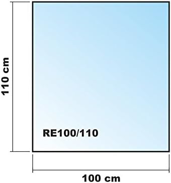 Rechteck 100x110cm - Funkenschutzplatte Kaminbodenplatte Glasplatte f. Kaminofen Ofenunterlage (Rech