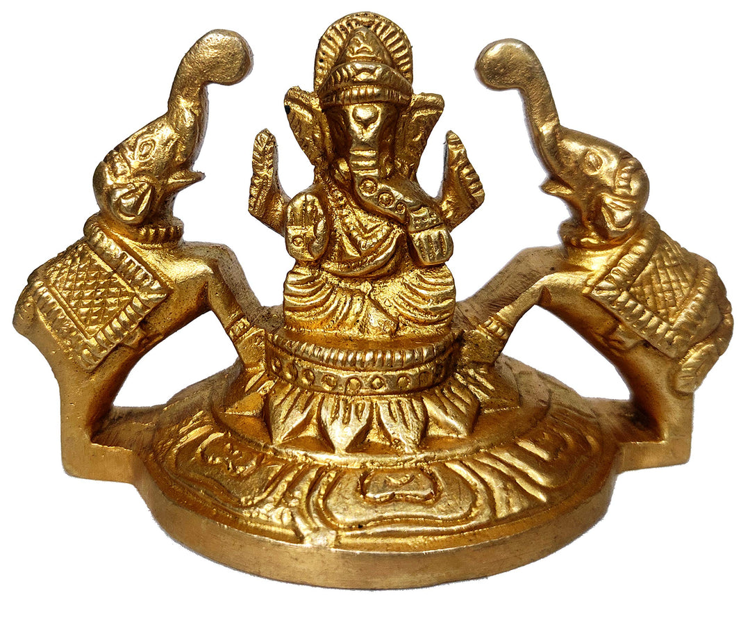 Purpledip Idol Gaja Ganesha: Sammlerstück Dekorstatue Ganapathi mit Elefanten (12243)