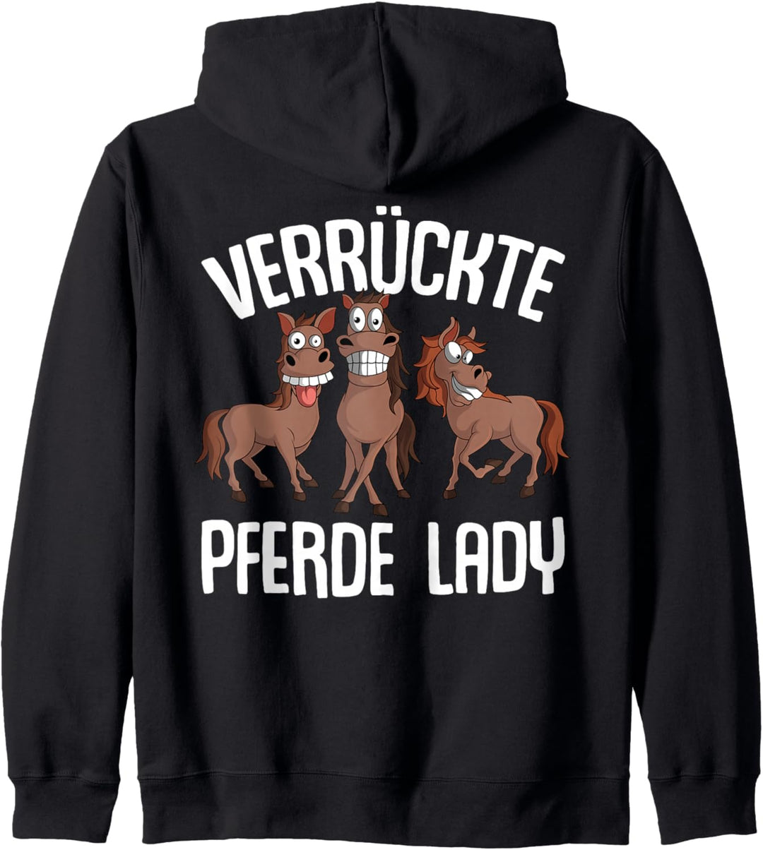 Verrückte Pferde Lady Damen Mädchen Reiterin Pferd Kapuzenjacke