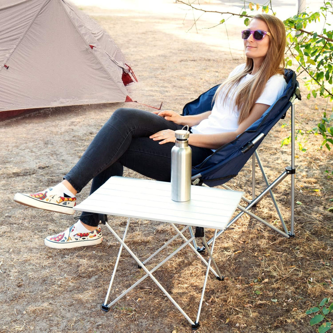 Navaris Campingtisch Camping Klapptisch Ultraleicht - 55,7x40,5x38,5cm Alu Tisch Balkon klappbar - B