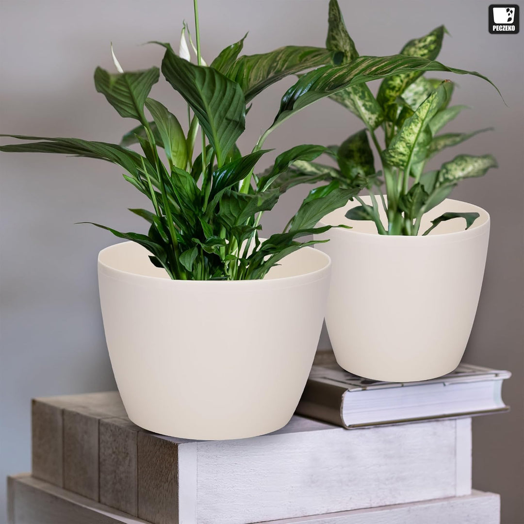 PECZEKO Glänzende Blumentöpfe - Deko Pflanztopf für Blumen & Kräuter - Langlebige & leichte runde Ku