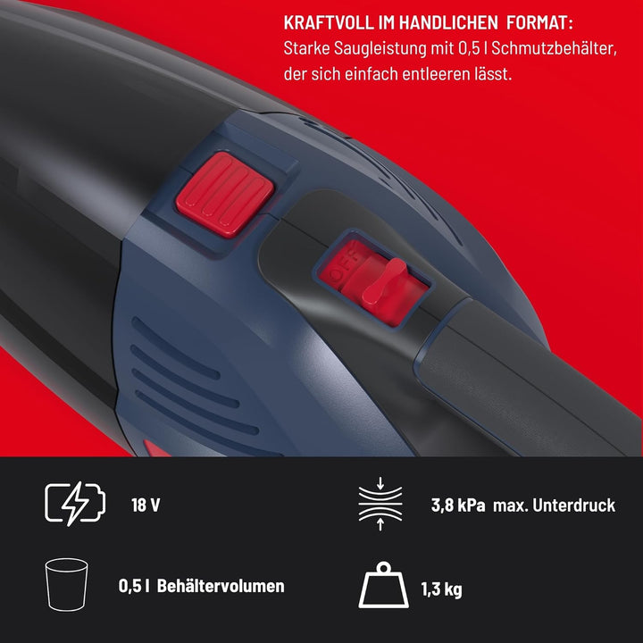 Güde 58402 Akku Handstaubsauger HSS 18-201-05 (18 V, 3,8 kPA, Beutellos, Einsatz rund ums Haus und G