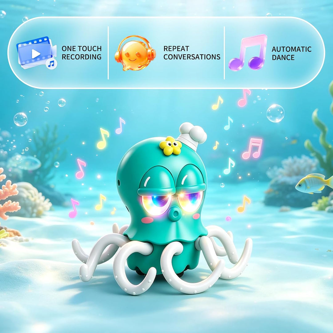 Tanzender Oktopus mit Musik und LED-Licht, Babyspielzeug