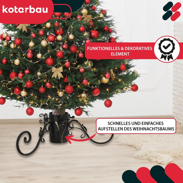 KOTARBAU® Weihnachtsbaumständer mit Wassertank für grosse Bäume Metall goldene Patina Tannenbaumstän