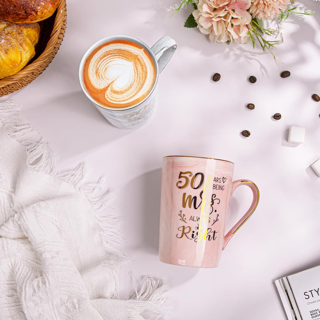 Goldene Hochzeit Geschenke, 50 Hochzeitstag Geschenk, Marmoriert Tasse - Geschenke zum Goldenen Hoch