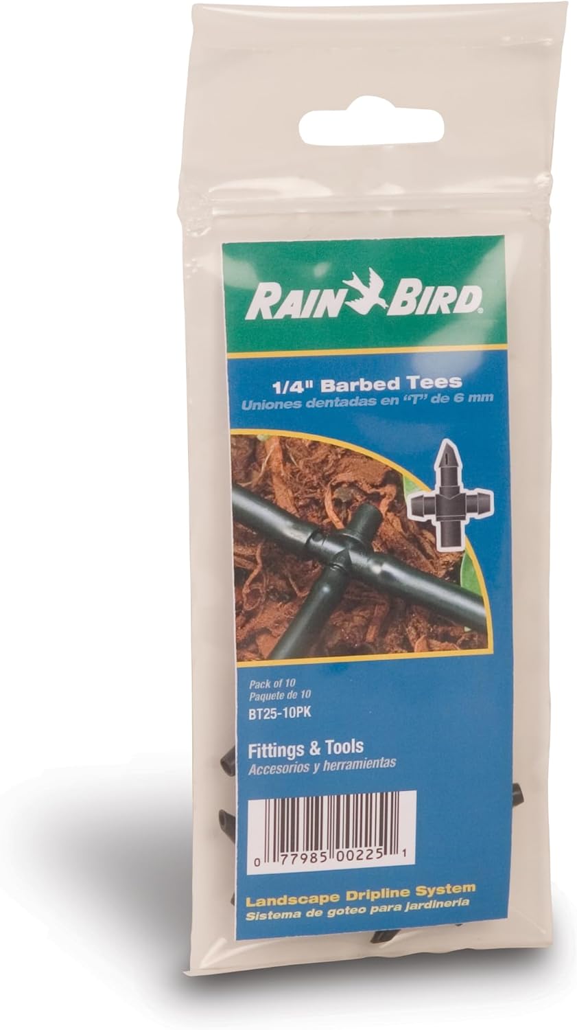 Rain Bird BC25/10PS Tropfbewässerung Universal 1/10,2 cm Stacheldraht Kupplung Fitting, Tee 10-Pack,