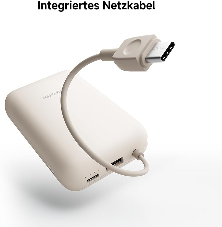 Xiaomi 22.5W Power Bank mit Integriertem Kabel - 10000mAh, Schnellladefunktion, lädt 3 Geräte gleich
