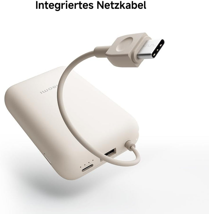 Xiaomi 22.5W Power Bank mit Integriertem Kabel - 10000mAh, Schnellladefunktion, lädt 3 Geräte gleich