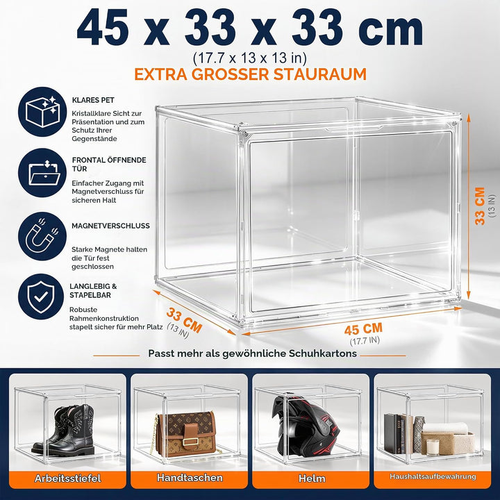 Schuhaufbewahrungsbox, XXX-Grosse Extra grosse Acryl Display Case Transparente Sneaker Schuh Organiz