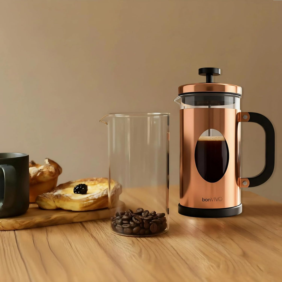 bonVIVO French Press Ersatzglas 1L für Kaffeebereiter - Ersatz Glaskanne für Kaffeepresse Kaffeezube