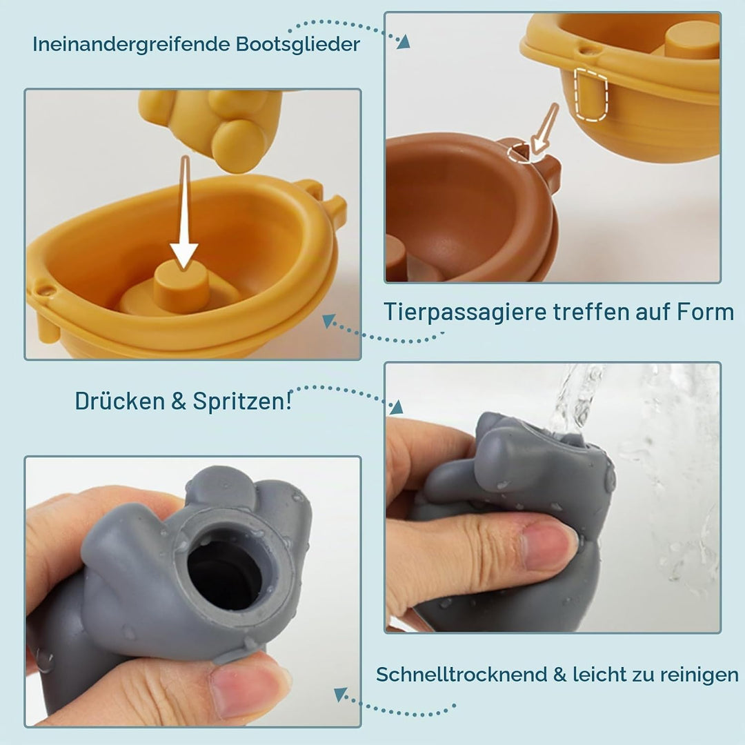 LYNSAN 12 Stück Badewannenspielzeug Badespielzeug Baby Silikon Badewanne Spielzeug Wasserspielzeug S
