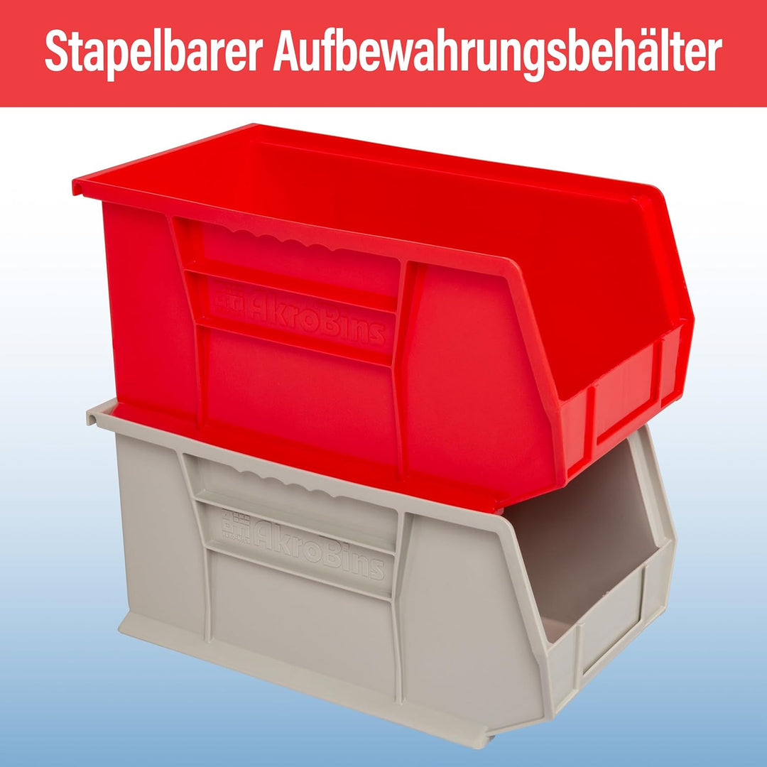 Akro-Mils 30240 AkroBins Kunststoff-Aufbewahrungsbehälter, stapelbar, 38,1 x 20,3 x 17,8 cm, blau, 1