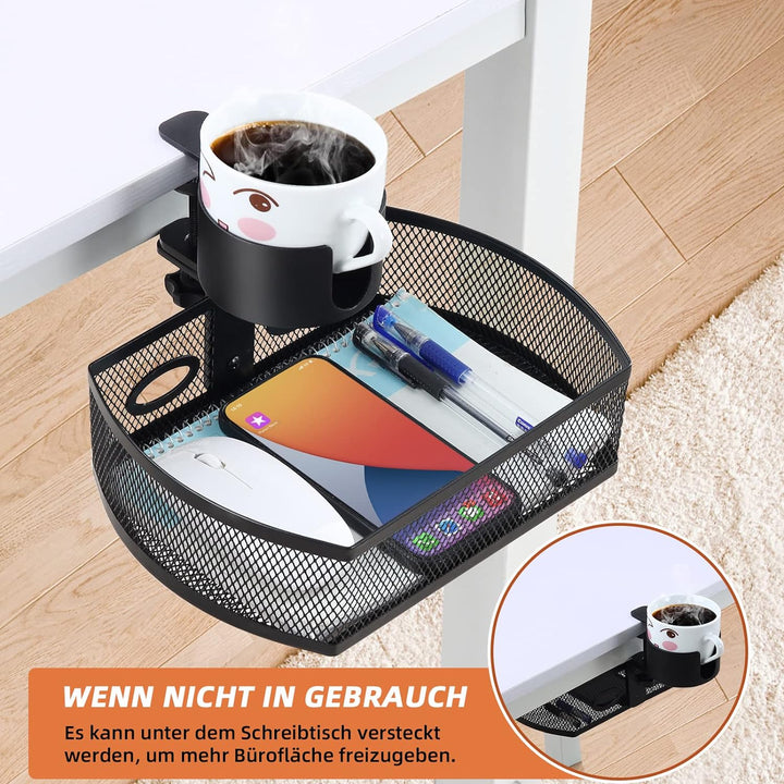 AnExer Unterbau Schublade Büro Organizer 360 Drehbar, Schreibtisch Organizer mit Auslaufsichere Bech