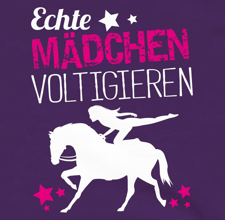 Shirtracer - Kinder Hoodie Jungen - Pferd Pferde - Echte Mädchen voltigieren 152 1 Lila, 152 1 Lila