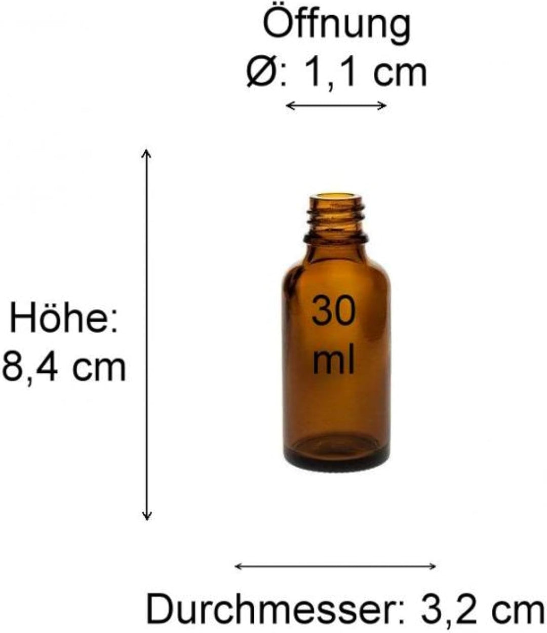 mikken 10 x braune Apothekerflasche 30ml made in Germany, inkl Beschriftungsetiketten + Trichter Bra