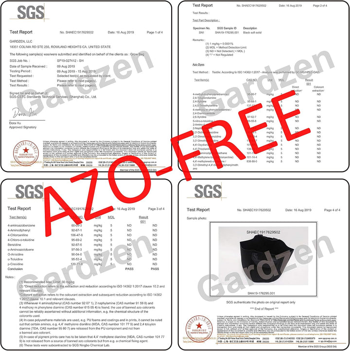 Gardzen 10er-Pack Pflanzbeutel 5 Gallonen, ca. 19 l, Belüftung, Stofftöpfe mit Griffen 5 Gallons Sch
