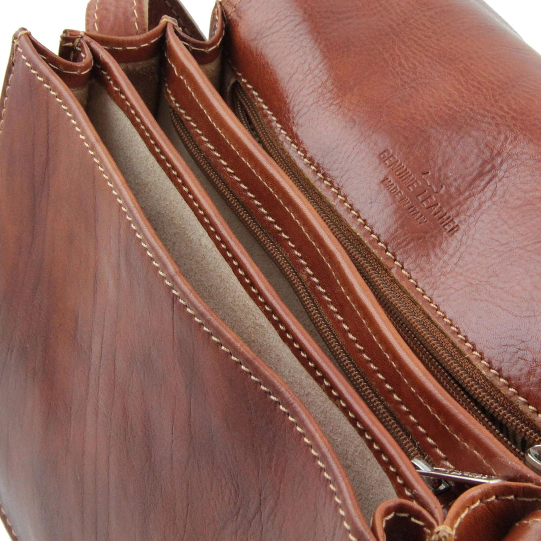 Tuscany Leather Isabella Klassische Umhängetasche aus Leder Rot, Rot