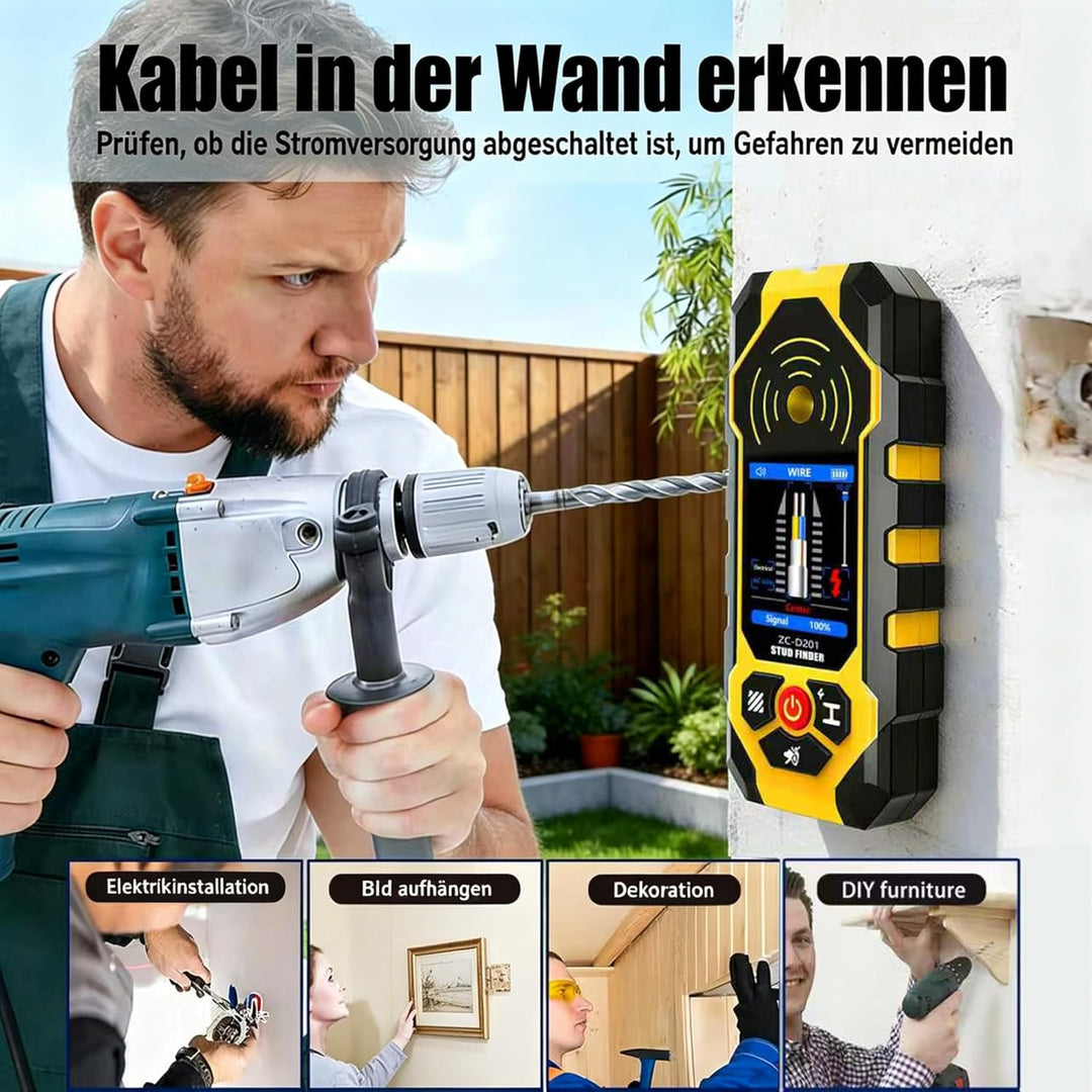 Ortungsgerät Leitungssucher 4 in1 Professioneller Multifunktionaler Wand Scanner Detektor für Holz,