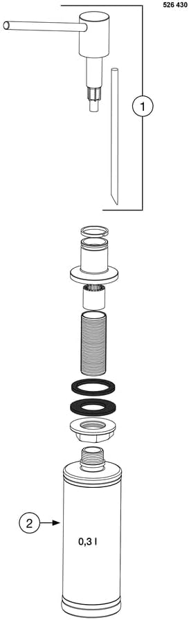 BLANCO TORRE Spülmittelspender PVD steel | Passend zu allen BLANCO-Küchenarmaturen | Bequem von oben