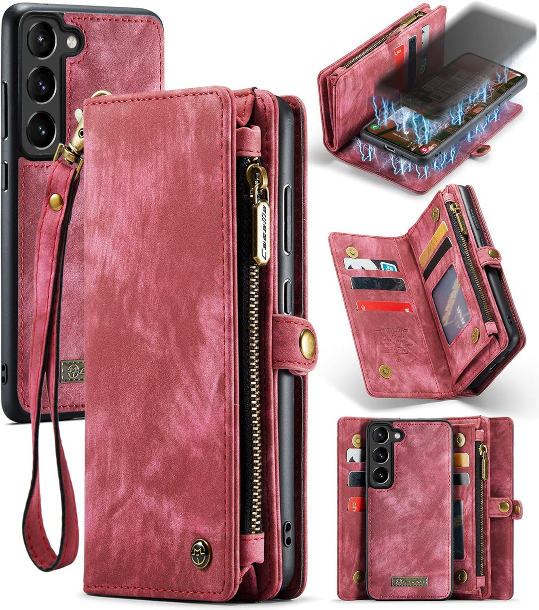 UFinetech Samsung S23 Plus Hülle, Stossfest Kartenfach Magnetisch Abnehmbare Tasche Samsung Galaxy S