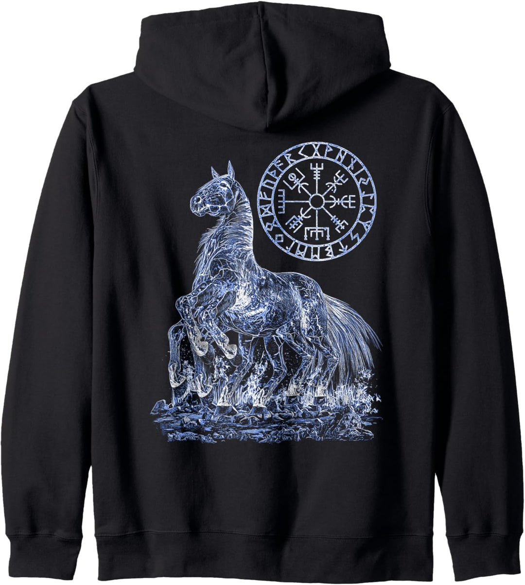 Wikinger nordische Mythologie Odins Sleipnir Vegvisir Kapuzenjacke