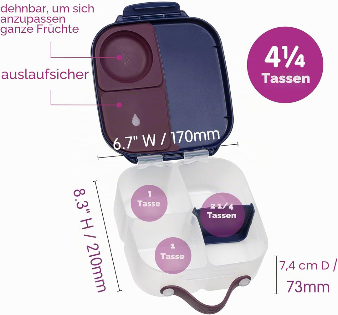 b.box Harry Potter Mini Brotdose | Bento-Box mit 3 Fächern (2 auslaufsicher) | Ideal für Kleinkinder