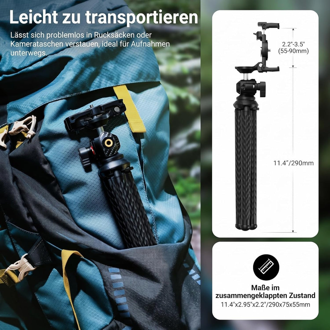 NEEWER Flexibles Handy Stativ, Kleiner Mini Kamera Webcam Tischständer, versteckter Handyhalter und