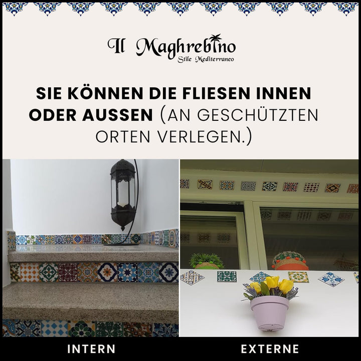 54 Premium Selection-Fliesen aus glasierter Keramik – Blue Marine – 10 x 10 cm, Dicke 0,6 cm – Tunes