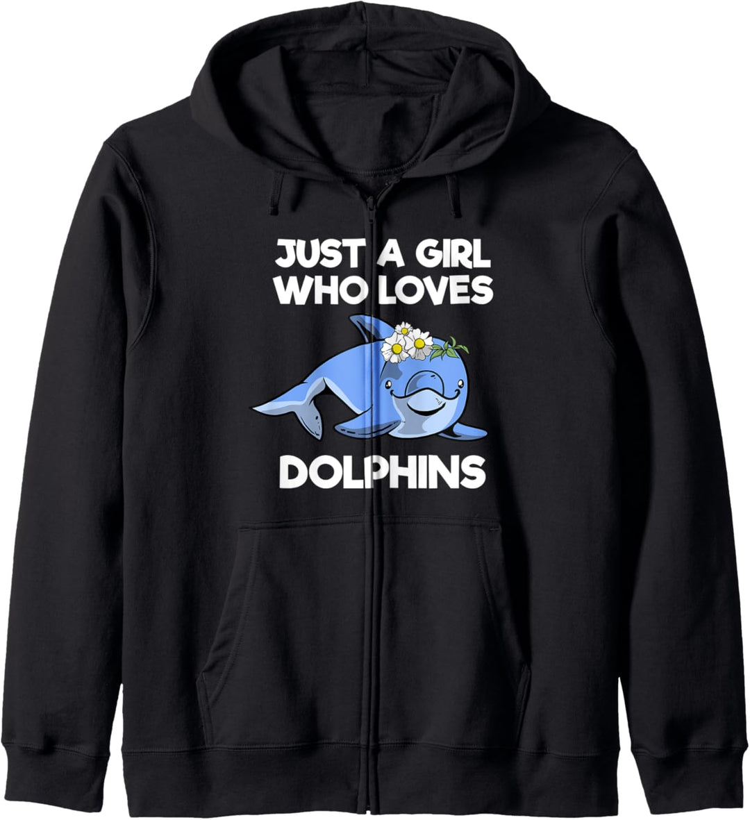 Süsser Delfin mit Blumen Geschenk I Delphine Kapuzenjacke