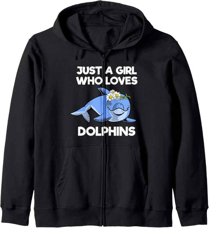 Süsser Delfin mit Blumen Geschenk I Delphine Kapuzenjacke