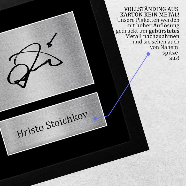 HWC Trading FR A4 Hristo Stoichkov Barcelona Gifts gedrucktes Autogramm für Fans und Fans – A4 gerah