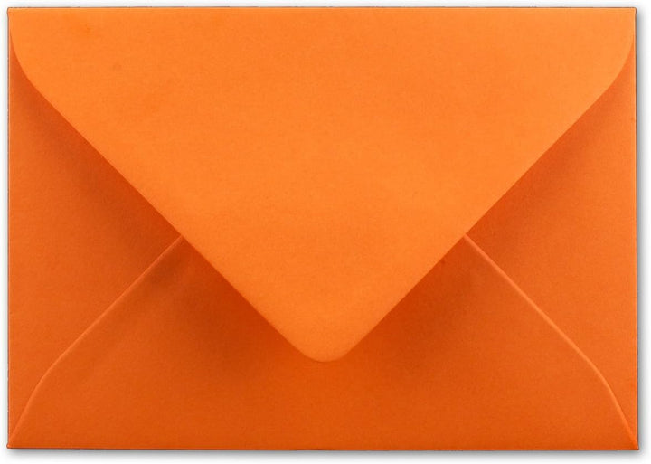 400x kleine Umschläge in Orange DIN C7 8,1 x 11,4 cm mit Spitzklappe und Nassklebung in 80 g/m² - kl
