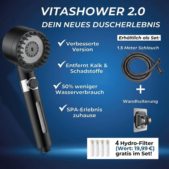 Vitashower Duschkopf, Duschkopf Mit Schlauch Filter, Hochdruck Handbrause, Shower Filter Mit 1,5 M S
