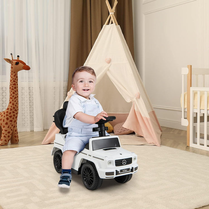 DREAMADE 3-in-1 lizenzierter Mercedes-Benz Rutschauto, Schiebewagen mit Schiebegriff, verstellbarem
