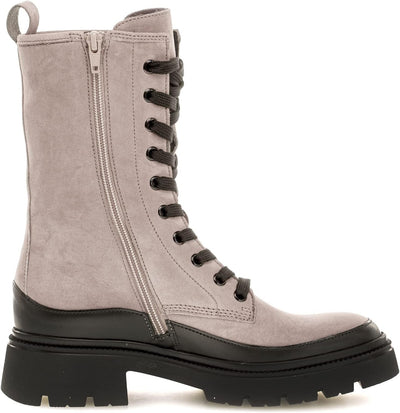 Gabor BIKER-/COMBAT BOOT, Soft Nubuk (Flausch), fango/fango/schwarz, Wechselfussbett. 91.831.19 36 E