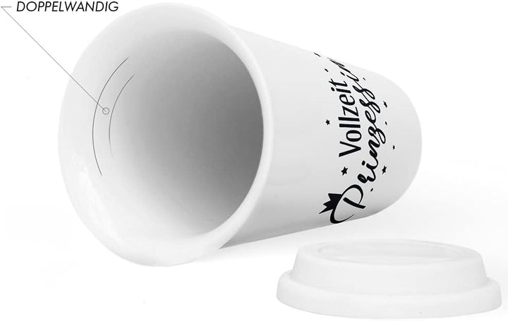 JUNIWORDS To-Go Becher mit Deckel, Vollzeit Prinzessin