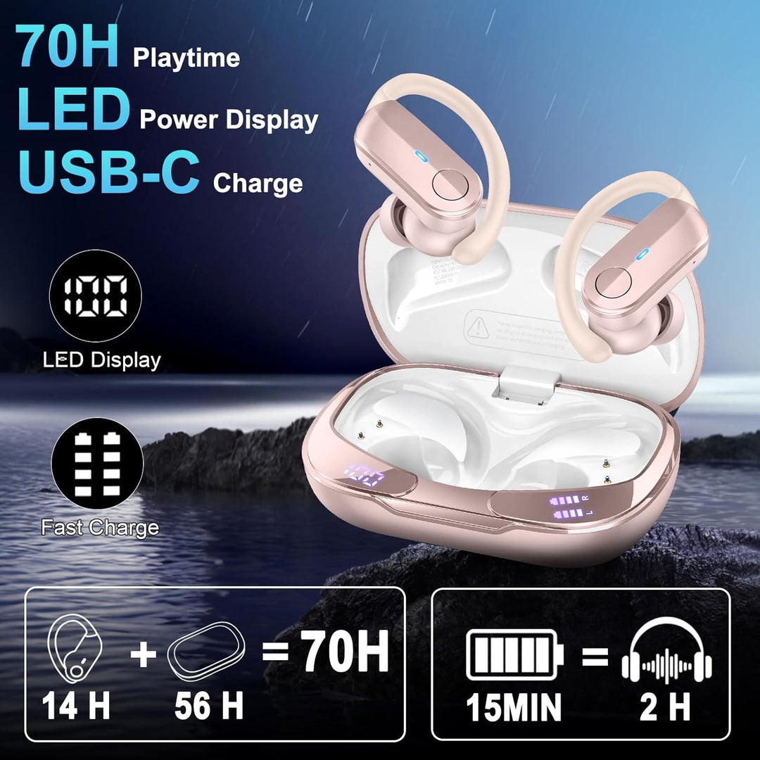 Ordtop Bluetooth Kopfhörer, Kopfhörer Kabellos Bluetooth HiFi Stereo,SY-DE51, A-roségold