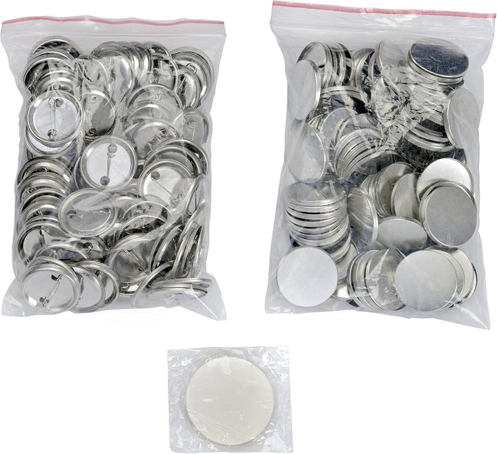 Buttonrohlinge 38mm (100 Stück) für Badgematic Buttonmaschine mit Sicherheitsnadel, 100