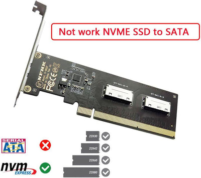 NFHK PCIE PCI-Express 16x auf Dual Oculink SFF-8612 SFF-8611 8X VROC Adapter für Mainboard SSD Grafi