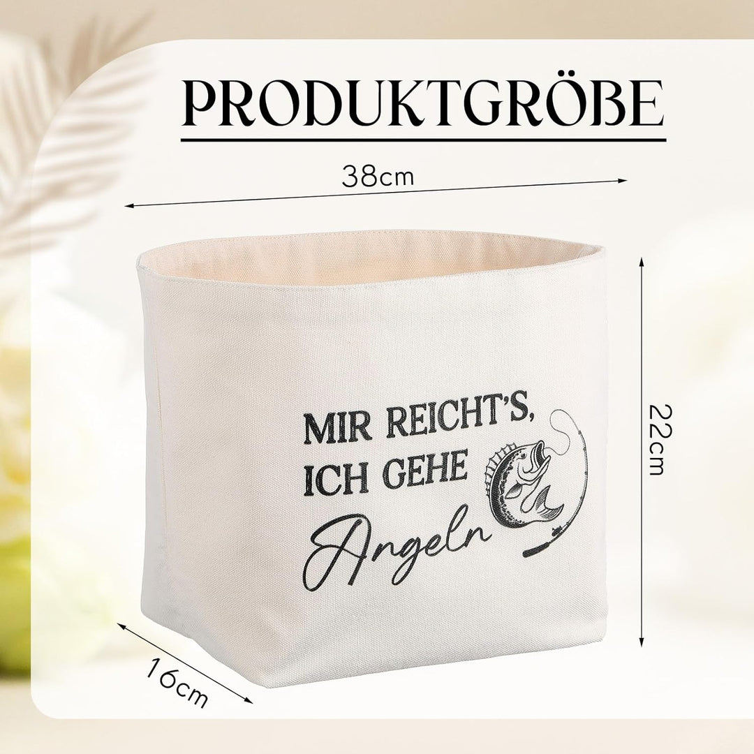 Sinmoe Geschenke für Angler MIR REICHT’S, ICH GEHE ANGELN Angel Zubehör Tasche Geschenkkorb Brotkorb