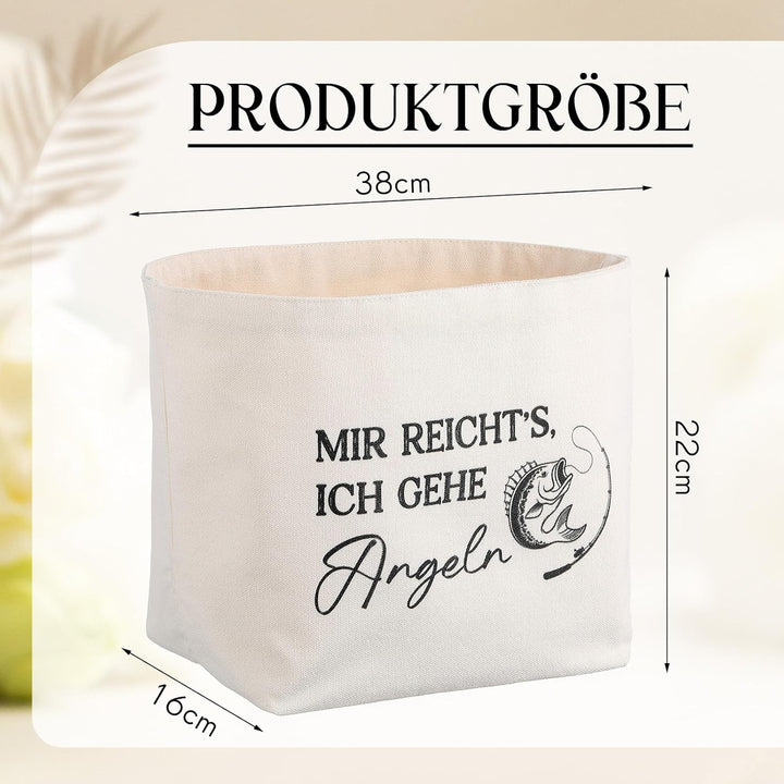 Sinmoe Geschenke für Angler MIR REICHT’S, ICH GEHE ANGELN Angel Zubehör Tasche Geschenkkorb Brotkorb